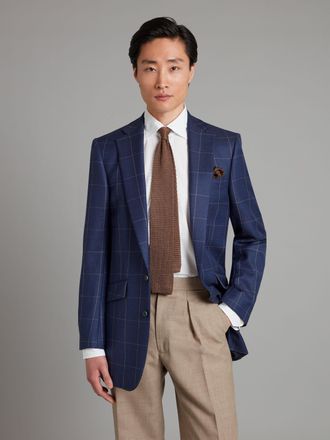 Oliver Brown Eaton Jacket Wool - Navy Windowpane