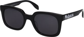 Alexander McQueen Alexander McQueen Herens Zonnebril Zwart Acetaat