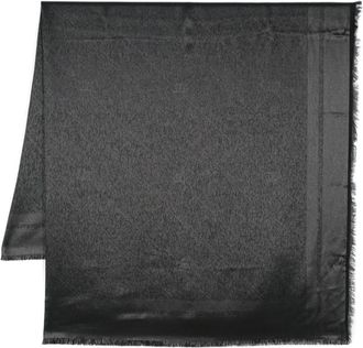 Elisabetta Franchi logo-jacquard lurex scarf - women - Viscose/Polyamide/Modal - One Size - Black