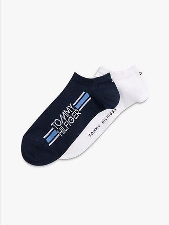 Tommy Hilfiger 2-Pack Logo Stripe Trainer Socks