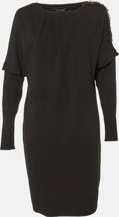 Roberto Cavalli Black Jersey Panelled Knee-Length Dress