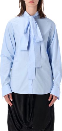 7 For All Mankind Bow Tailored Tie-Neck Shirt