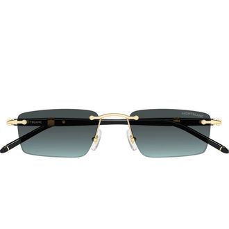 Montblanc Sunglasses Mb0484 S 004 Gold Black/Grey Green Men