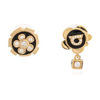 Ferragamo Mulcharm Oorbellen - Dames - Oorbellen - Zwart - ONE Size - Leer - Accessoires