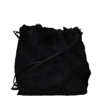 Jil Sander Black Fur Shoulder Womens Bag