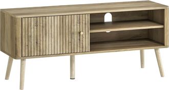 HOMCOM Mueble de tv 115x35x49 cm roble