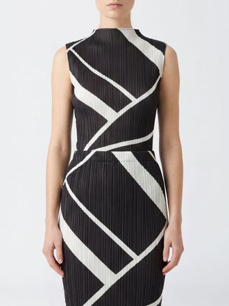 Pleats Please Issey Miyake Top plissettato senza maniche con collo alto