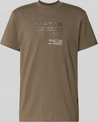 G-Star T-Shirt mit Label-Print Modell Originals in Schlamm, Größe XXL