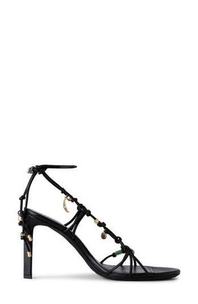 Zadig&Voltaire Alana Leather Ankle Strap Sandal in Noir at Nordstrom Rack, Size 40