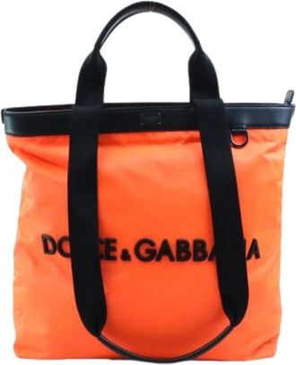 Dolce & Gabbana Pre-owned Schoudertas - unisex - Vintage Shopper - Oranje - ONE Size - Nylon - Vintage
