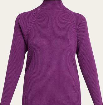 Eileen Fisher Ribbed Merino Wool Turtleneck Sweater