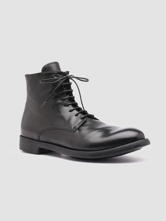 Officine Creative Hive 016 Leather Lace-Up Booti in Black at Nordstrom, Size 45