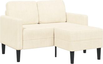 vidaXL Vidaxl - Sofá de 2 plazas con chaise longue en forma de l crema 125cm