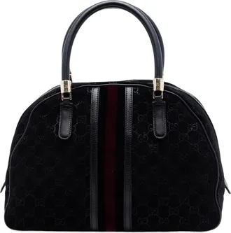 Gucci Pre-owned Gucci GG Suede Web Dome Handbag Ladies KTT5ADUT8K1YZJEU