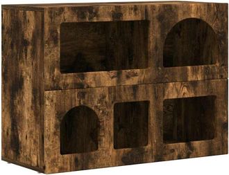 vidaXL Aparador Roble Ahumado 80.5 X 35 X 59 Cm Madera De Ingenier&iacute;a Vidaxl