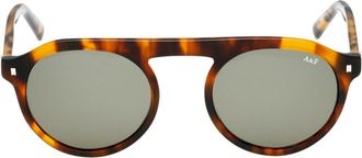 Abercrombie & Fitch 49mm Pilot Sunglasses in Dark Havana /Green at Nordstrom