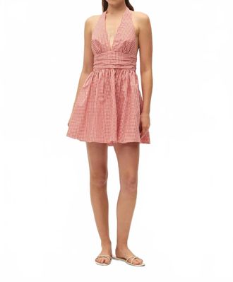 Elodie Celia Gingham Mini Dress In Coral Red