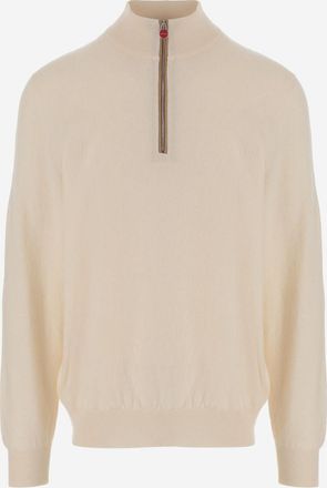 Kiton Beige Zip-up Sweater