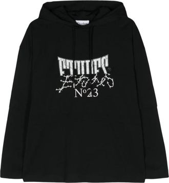 &Eacute;tudes Studio Zwart/Wit Biologisch Katoenen Hoodie - Heren - Hoodies - Zwart - M - Katoen - Hoodies & sweatvesten