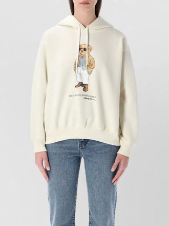 Polo Ralph Lauren bear hoodie top graphic print ribbed cuffs