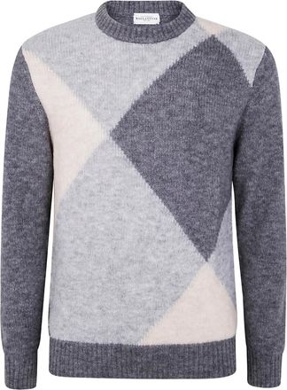 Ballantyne Maglione a rombi in lana - Grigio