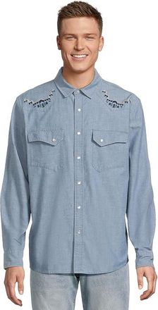 Pendleton Gambler Chambray Shirt Mens Clothing Light Blue/Harding : 2XL, Cotton