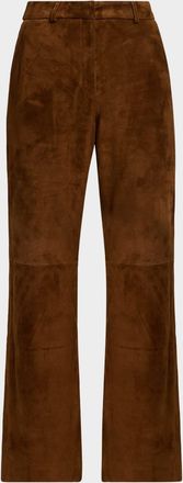 Aexae Suede Straight-Leg Pants