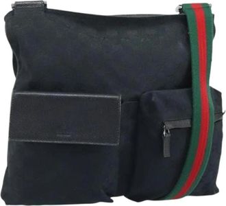 Gucci Pre-owned Vintage Canvas Schoudertas - Dames - Vintage Schoudertas - Zwart - ONE Size - Vintage