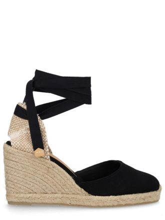 Castaner Black Lace-up Wedges