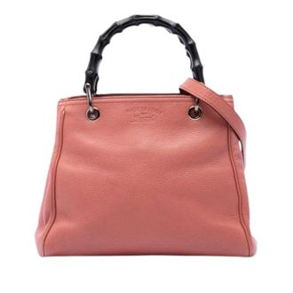 Gucci Pre-owned Bamboo Shopper - Dames - Pre-owned - Roze - Maat: ONE Size Leer