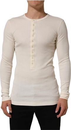 Dolce & Gabbana Long Sleeve Tops - Heren - Longsleeves - Wit - L - Tops