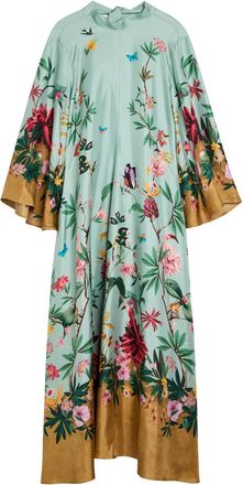 La DoubleJ LA Double J Magnifico Printed Silk Maxi Dress - Blue - S (UK8-10 / S)
