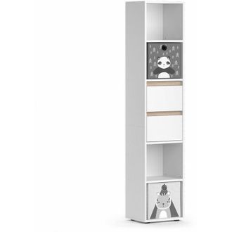 Vicco Estanter&iacute;a Infantil Robert, Blanco, 36.2 X 171 Cm Con Cajones Plegables Gris, Vicco