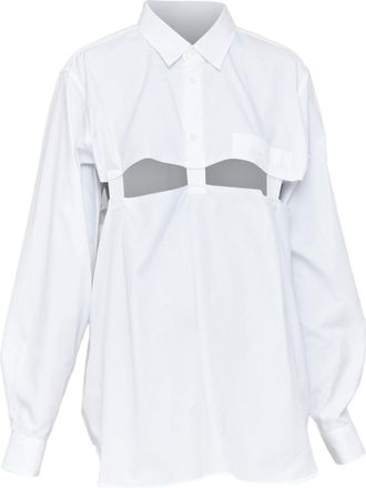 Comme Des Gar&ccedil;ons Comme Des Garcons Black raw edge cut out shirt