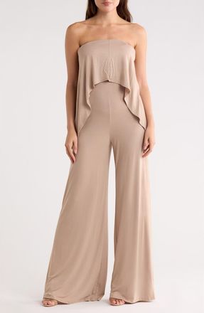 Go Couture Strapless Popover Jumpsuit in Bronze Brown at Nordstrom Rack, Size X-Large