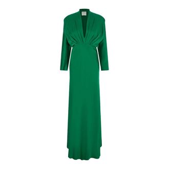 Forte_Forte Vestido de Seda con Cuello en V Profundo - Dresses - Mujer - Verde - S