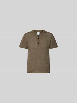 Won Hundred Slim Fit Poloshirt in Strick-Optik in Khaki, Gr&ouml;&szlig;e M