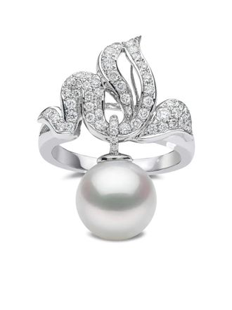 Yoko London 18K white gold Duchess pearl and diamond ring - Silver