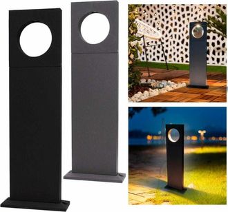 Trade Shop Trade Shop - L&aacute;mpara De Polo De Jard&iacute;n Led 50 Cm C&iacute;rculo 12w Gris Claro 6500k 4000k 3000k Es60