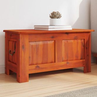 vidaXL Cassapanca con Coperchio Marrone in Legno Massello di Acacia - Vidaxl