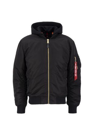 Alpha Industries Bomberjacke ALPHA INDUSTRIES MA-1 Zip Hood Back EMB, Herren, Gr. 3XL, schwarz, Obermaterial: 100% Nylon, Futter: 100% Nylon, Kapuze: 75% Baumwolle, 25