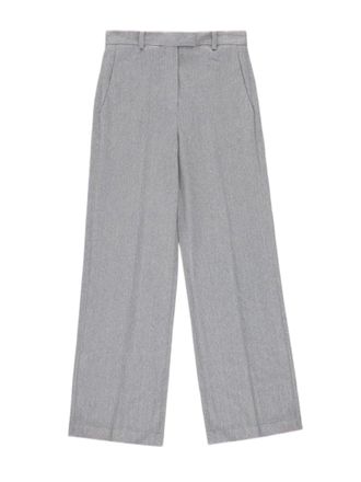 Circolo 1901 Wide-Leg Trousers With Herringbone Pattern And High Waist