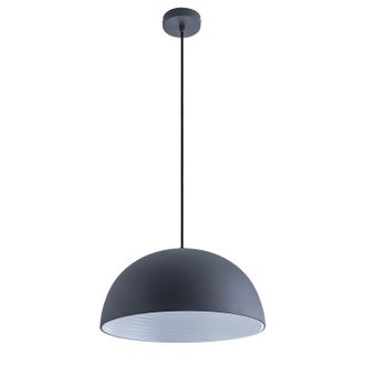 Paco Home Paco Home - Luminaria Suspensi&oacute;n Colgante Comedor Cocina Colgante 1,5m Cable Textil &Oslash;40,5cm Sin Bombillas, Antracita-blanco
