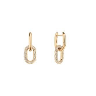 Daniel Wellington Kristal Link Oorbellen met Kristal - Dames - Oorbellen - Geel - ONE Size - Accessoires