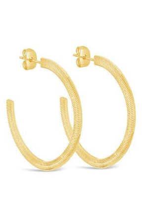 Sterling Forever 14K Gold Plated Herringbone Chain Hoop Earrings at Nordstrom Rack