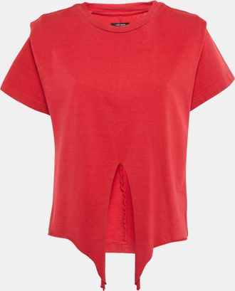 Isabel Marant Red Slub Cotton Zelito Knotted T T-Shirt