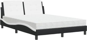 vidaXL Vidaxl - Cama Con Colch&oacute;n Cuero Sint&eacute;tico Negro Y Blanco 140x190 Cm