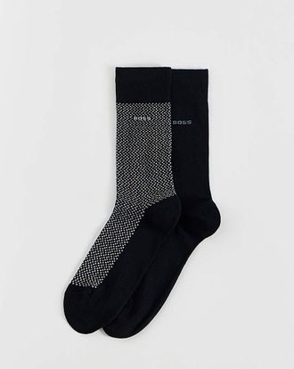 HUGO BOSS 2 Pack Mini Cube Print Socks