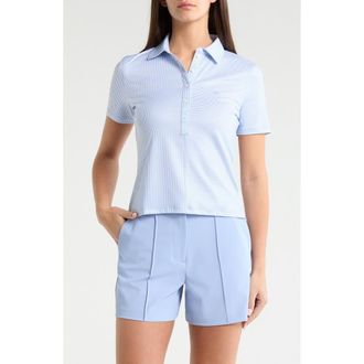 G/Fore Mix Stripe Short Sleeve Golf Polo in Willow at Nordstrom, Size X-Small
