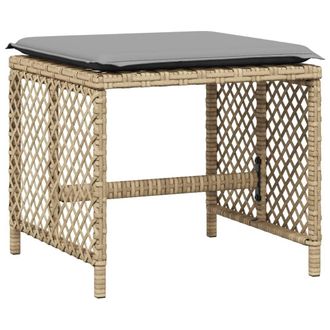 vidaXL Sgabelli Giardino Cuscini 4pz Beige Misto 41x41x36cm Polyrattan - Vidaxl